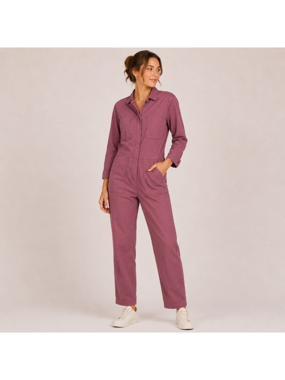NWT Outerknown Utility Jumpsuit XS Dusty Rose Pink Organic Cotton Linen Jumper